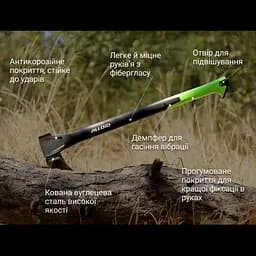 Сокира Alloid ручка з фібергласу 1000 г 60 см (AX-2460) - мініатюра 5