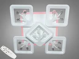 Сучасна стельова LED-люстра для спальні Diasha S8157/4+1WH LED 3color - біла, 90 Вт, 43x43 см - мініатюра 2