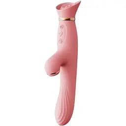Вибратор с подогревом и вакуумной стимуляцией клитора Zalo - ROSE Vibrator Strawberry Pink