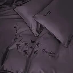 Комплект постільної білизни MirSon Сатин Elit 0231 Excalibur Freedom 220х240 см темно-фіолетовий (2200010538540)