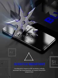 Захисне скло на екран для Apple iPhone 15 Pro, Space Black Icon, 2.5D загартоване скло на весь екран, глянцеве, плоске, з чорною рамкою, олеофобне, 9H, клейовий шар по всій поверхні, з сіткою для захисту динаміка, ArmorStandart (ARM68227) - мініатюра 2