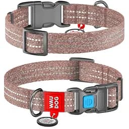Нашийник для собак Waudog Re-cotton з відновленої бавовни з QR паспортом, світловідбивний, пластиковий фастекс, XL, Ш 25 мм, Дов 35-58 см (4823089330167)