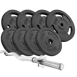 Набор Hop-Sport Strong с W-подобным грифом 37 кг