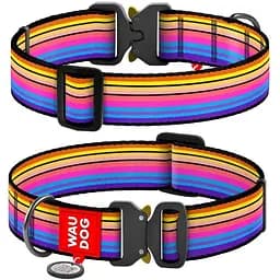 Нашийник для собак Waudog Nylon нейлоновий з QR паспортом малюнок Лінія 1 Розмір XXL