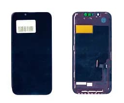 Дисплей для Apple iPhone 12 mini, чорний, з рамкою, Оригінал (переклеєне скло), з пластиками камери та давача приближення