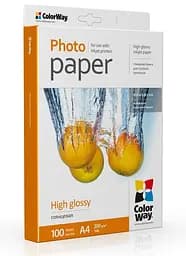 Фотобумага ColorWay, глянцевая, A4, 200 г/м², 100 л (PG200100A4)