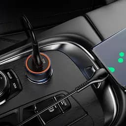 Адаптер автомобільний HOCO Type-C Cable Blue shield single port car charger Z46 коричневий - мініатюра 5