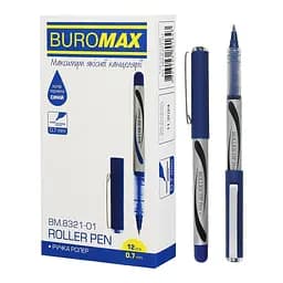 Ручка-ролер Buromax синій 0.7 мм упаковка 12 шт. (BM.8321-01)