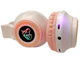 Навушники накладні Unicorn блютуз з LED-підсвіткою й вушками (STN27K) Білі - мініатюра 2