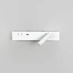 Біле бра з поворотним спотом справа + розʼєм USB Line F Арт. WJ028/2 L WT (лівий) + USB-A - мініатюра 6