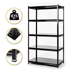 Стелаж з металевими полицями LEOBRO 182 х 90 х 40 см, 175кг/полиця, 5 полиць (LB-R127)