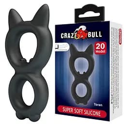 Эрекционное кольцо Crazy Bull Super Soft Silicone Toran, черное PRETTY LOVE BI-210365 103644