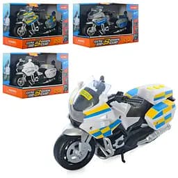 Мотоцикл 2020-3-3ABC 18см, звук, свет, 4 вида, бат(табл), в кор-ке, 21-14,5-11см (6903317383580) Микс