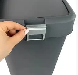 Відро для сміття Motek на 18 л з поворотною кришкою 27.5х27.5х41 см Антрацит (COB-411)  - мініатюра 4