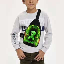 Сумка через плечо детская Minecraft Крипер 29х17 см сумка слинг для мальчика (02080)