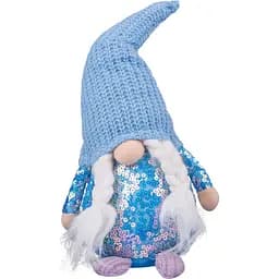 Новогодняя мягкая игрушка Novogod'ko Гном Девочка 40 см голубая (974638)