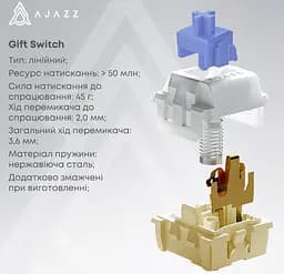 Клавиатура игровая механическая беспроводная Ajazz AK-820B PRO Black RGB Gift Switch Hot-Swap 2.4G/Bluetooth/USB - мініатюра 7