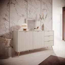 Комод Perfect Home Ланте/Lante 2-дверный с 3 ящиками и золотыми ножками 2D3S/163 Беж (PFH-091180)