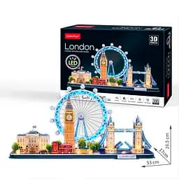 Тривимірна головоломка-конструктор CubicFun City line з LED підсвіткою Лондон (L532h) - мініатюра 3