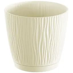 Горщик для квiтiв Prosperplast Sandy круглий з підставкою, 190 мм, крем (26781-728)