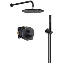 Душова система з термостатом Kludi Nova Fonte прихованого монтажу чорний матовий 208313915