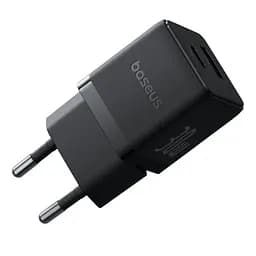 Мережевий зарядний пристрій Baseus Palm Type-C+USB 30W чорний P1011160A113-00 - мініатюра 2