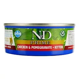 Вологий корм для кошенят Farmina N&D Grain Free Prime Chicken&Pomegranate Kitten курка та гранат 70 г