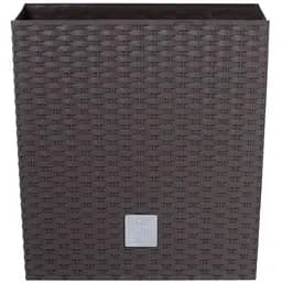 Горщик для квiтiв Prosperplast Rato квадратний низький, з вкладишем 2 в 1, 265 мм, коричневий (70894-440)