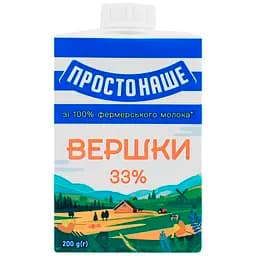 Сливки ПростоНаше стерилизованные 33% жира 200 г
