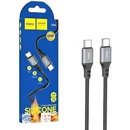 USB кабель Hoco X86 Type-C/Type-C silicone cable 60W 1 м черный