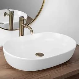 Умивальник Rea Cleo 60 white matt накладний REA-U9653, Білий матовий - мініатюра 2