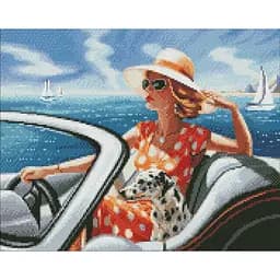 Алмазная мозаика Отдых у моря AMO7655 с АВ стразами 40х50 см