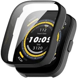 Чохол-накладка DK для Xiaomi Amazfit Bip 5 Пластик Gloss Скло Full Cover Black