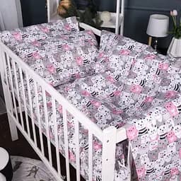 Комплект постільної білизни MirSon Kids Time 17-0670 GrayPink Kitties 110 x 140 см (2200010182262)