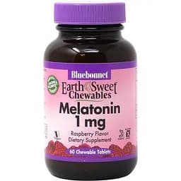 Натуральна добавка Bluebonnet Nutrition Earth Sweet Chewables Melatonin 1 mg, 60 жувальних таблеток