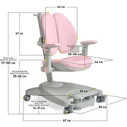 Дитяче крісло Mealux Supra Duo Plus Pink (Y-116 KP)  - мініатюра 2