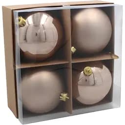 Комплект ялинкових кульок Chomik пластикові 10 см шампань 4 шт. (GIF3917)