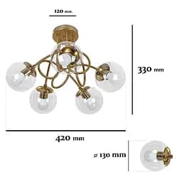 Люстра кульки модерн Levistella 7529910-5 BRZ+CL - мініатюра 2