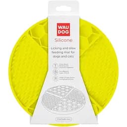 Миска-килимок для собак та котів Waudog Silicone для повільного харчування 211х211х30 мм жовтий - мініатюра 3