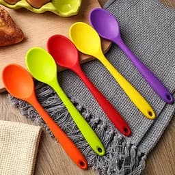 Силіконова ложка кухонна нейлонова термостійка 20.5 см, Kitchen Master Фіолетовий 87413 - мініатюра 7
