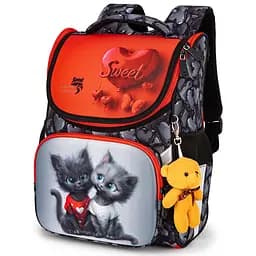 Ортопедичний шкільний рюкзак (ранець) School Standard для хлопчика 570 гр 14,5 літрів Сірий з червоним