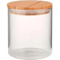 Скляна банка Krauzer циліндр з бамбуковою кришкою 500 мл (60-500)  