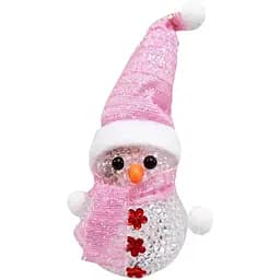 Ночник новогодний Bambi Снежка LED 15 см розовый (СХ-4-02)