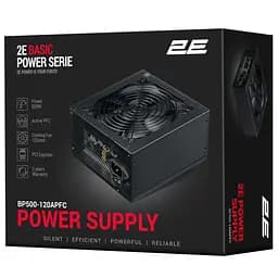 2E Блок живлення Basic Power (500W), 80%, 120мм, 1xMB 24pin(20+4), 1xCPU 8pin(4+4), 3xMolex, 4xSATA, 2xPCIe 8pin(6+2) - мініатюра 7