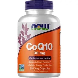 Натуральна добавка NOW CoQ-10 30 mg, 240 вегакапсул