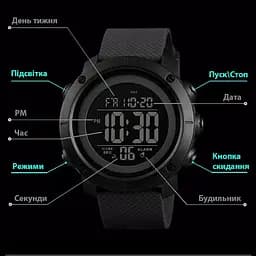 Наручний годинник Skmei 1434 Black Black ABS ring, 1434BKBK (18476) - мініатюра 7