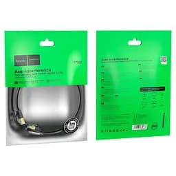 Патч-корд Hoco US07 General pure copper flat network cable (L-1M) чорний - мініатюра 4