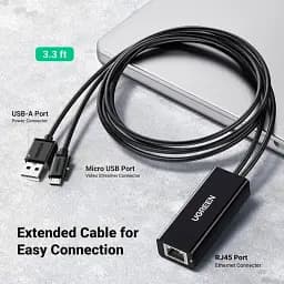 Перехідник UGREEN Ethernet Adapter for TV Stick (Black) UGR-30985 - мініатюра 2