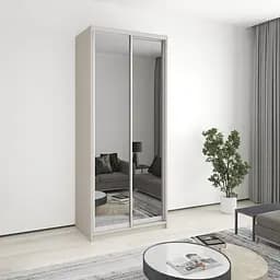 Шкаф-купе двухдверный MebelStar Стандарт AL 2 Зеркала 100x60x240 см Кашемир (MBS-3879)