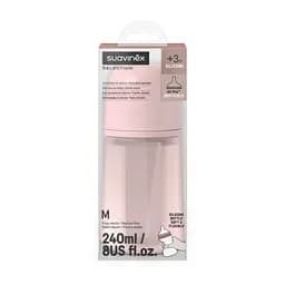 Пляшечка силіконова Suavinex Colour Essence фізіологічна соска повільний потік 240 мл світло-рожева (308654) - мініатюра 3